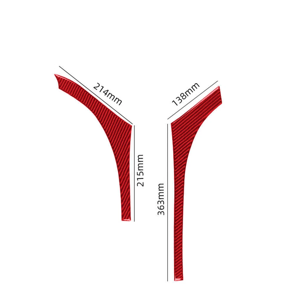 Cubierta lateral de consola central de fibra de carbono roja 2 piezas para Acura TSX 2009-2014 Foto 2 de 4