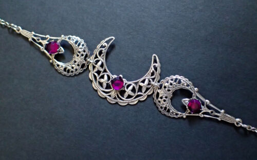 Moon Goddess Priestess Silver Crown Circlet Headpiece Headdress Gothic Jewelry - Picture 11 of 21