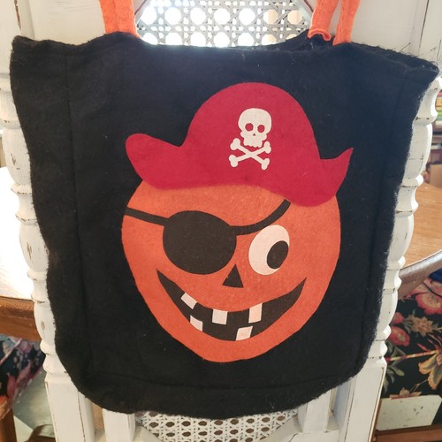 Bolso de truco o trato pirata calabaza fieltro Halloween divertido Jack-O-Lantern calabaza - Imagen 2 de 7