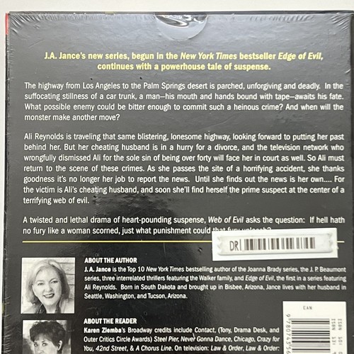 Web of Evil: A Novel of Suspense Jance, J.A. Unabridged *NEW* - Picture 3 of 3