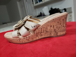 rose gold cork wedges