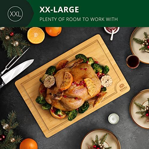 XXL Bamboo Cutting Board for Kitchen with Juice Groove - XXL (20 x 14") Classic - Bild 3 von 8