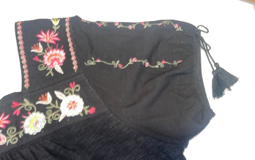 Time and True Women's Embroidered summer top size L(12-14) Black - 第 15/18 張圖片