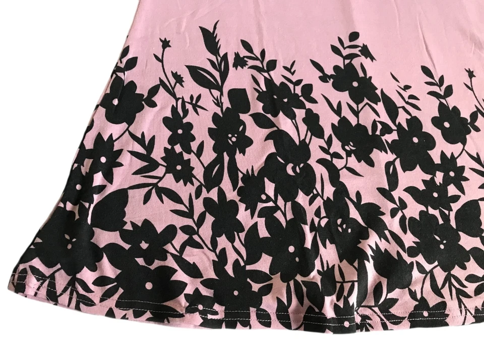 Womens Casual Tunic Tops Long Sleeve t shirts Round Neck Floral Print 16 - 18 - Image 2 of 2