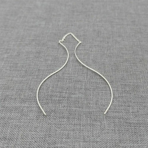 2prs of 925 Sterling Silver U Earring Threader Ear Wire Thread Earring Component - Picture 3 of 6