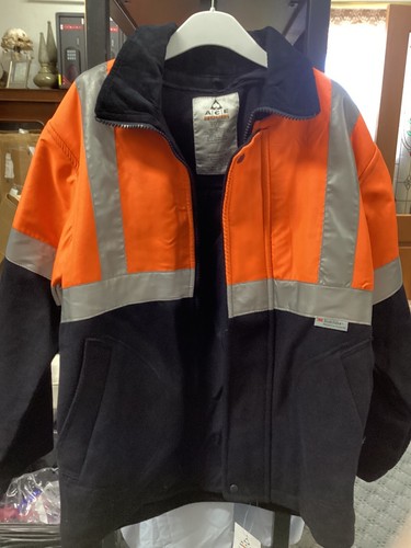 Chaqueta ACE Azul Alta Visibilidad Para Hombres 2 Tonos Trabajo Lana Talla 122 cm PVP $160 Día Noche Comp - Imagen 8 de 11