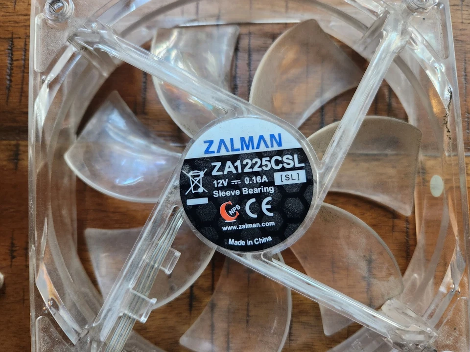Zalman 120mm Case Fan, Clear with Blue LED, Model # ZA1225CSL - Image 3 of 4