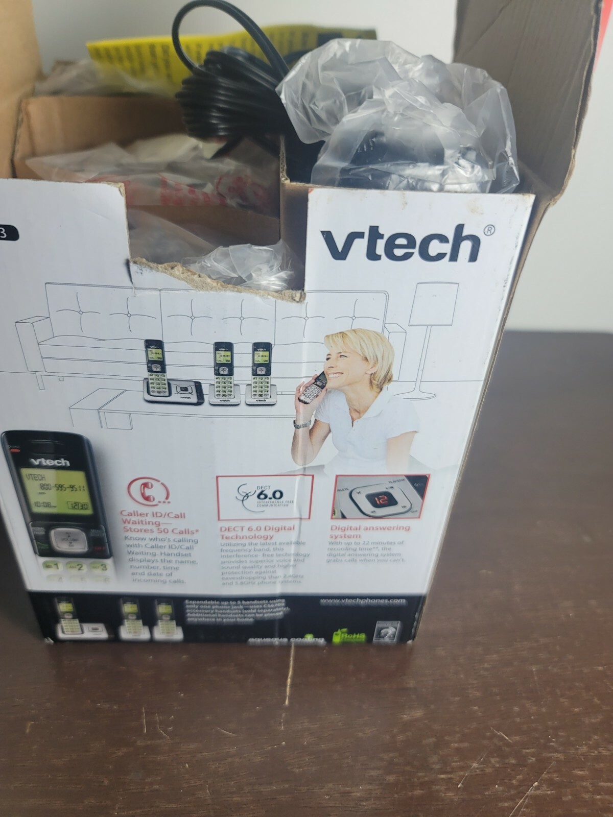 Vtech CS6729-3 Cordless Phone Answering System CallerID/Call Waiting 3-Handset Grote korting