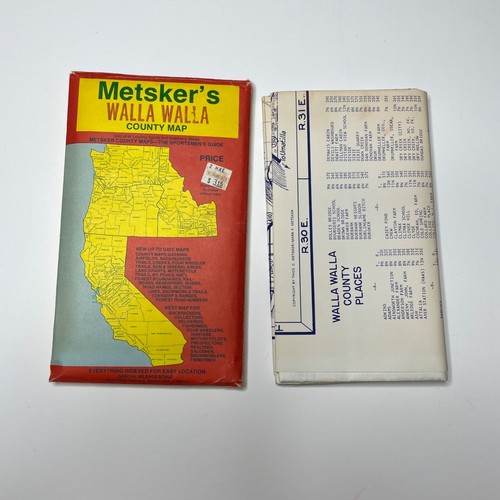 Metsker's Map Walla Walla County Washington 1980s The Sportsmen's Pocket Guide - Picture 4 of 8