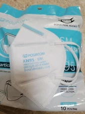 10 Pack POWECOM KN95 SM Small Children Kids Face Mask GB2626-2019 White n95