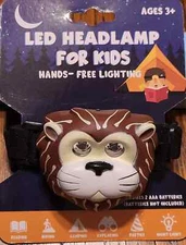 LED Lion Headlamp Light for Girls Kid Boys Indoor Outdoor Hands Free Evriholder
