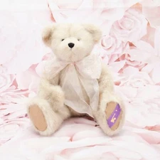The Boyds Collection Alisa R. Angel Collectible Stuffed Bear Animal W/Bow Cream
