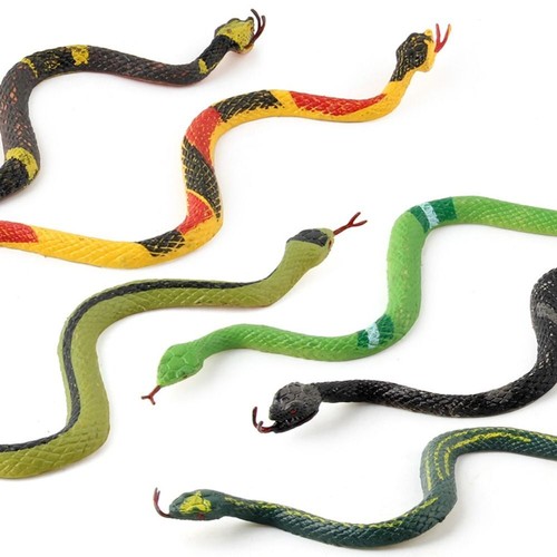6x serpente finto realistico boa modello serpente a sonagli simulazione festa scherzo giocattolo difficile - Foto 1 di 12
