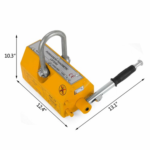 1 PC 1000KG Steel Magnetic Lifter Heavy Duty Crane Hoist Lifting Magnet Yellow - Picture 2 of 14