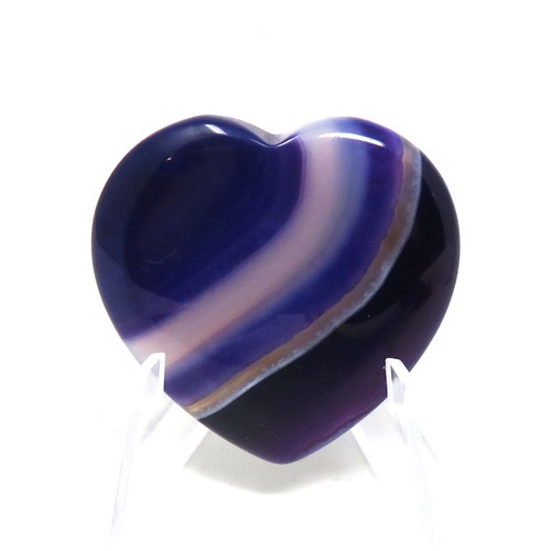 Purple Agate Stone Heart #1008 - 40mm or 1.5in Valentines Day  Love Gemstone - Picture 6 of 6
