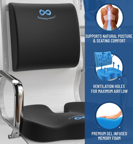 Doctor Recommended Memory Foam Seat Cushion for Office Chairs & Car Seat - Ergon - Picture 2 of 9