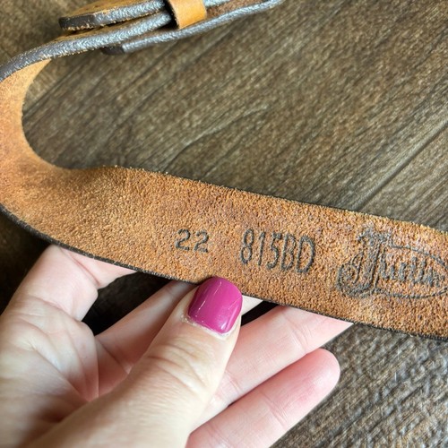Justin Boots Girls Leather Western Scroll Heart Belt Brown Size 22 - Picture 6 of 9