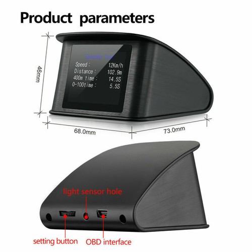OBD2 HUD Gauge Car Head Up Display TFT LCD MPH Water Temp Overspeed Warning RPM - Bild 9 von 12
