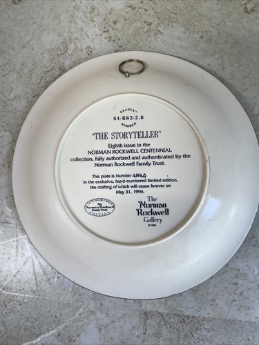 Norman Rockwell Centennial "The Storyteller” 3-D Plate - Picture 2 of 6