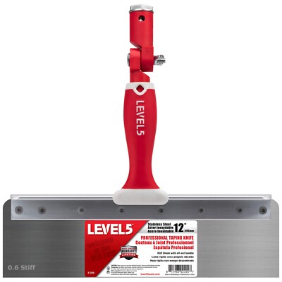 LEVEL5 12'' Offset Drywall Taping Knives, Stainless Steel w/ Stiff Blade | 5-384