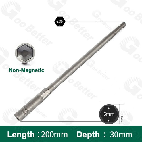 5.5mm-19mm Magnetic Hex Nut Driver Bit 1/4" Socket Extra Long Impact Drill Bits - Picture 28 of 49