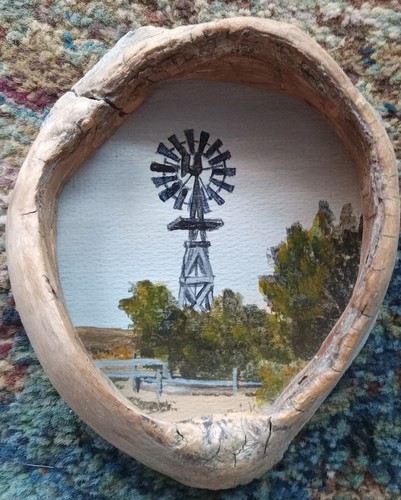 VINTAGE ORIGINAL OIL PAINTING SIGNED NEBRASKA LISTED KNOTHOLE ARTIST REICKS FOLK - Picture 10 of 13
