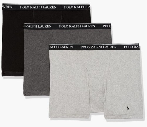 3 RALPH LAUREN POLO SIZES 3XL 4XL 5XL 6XL BLACK GRAY BLUE COTTON BOXER BRIEFS - Picture 3 of 51