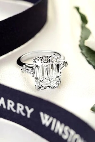 Emerald-Cut Ring 925 Sterling Silver Antique Emerald Ring - Picture 4 of 5