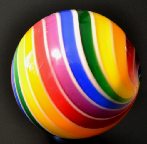 HOT HOUSE GLASS MARBLE/1.736"-CARNIVAL COLORS-YELLOW,APRICOT,PINK,LAVENDER,LIME - Picture 12 of 15