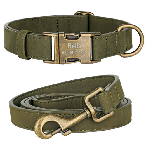 Personalisiert Hundehalsband Leder mit Wunschgravur Name Telefonnummer Weiches - Bild 35 von 69