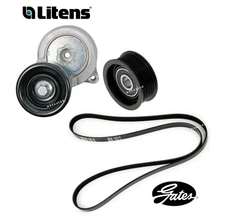 Belt Tensioner & Idler Pulley Drive Belt Kit OES for Acura TSX 2.4L 10-14