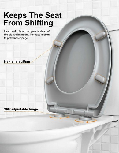 Neu Toilettendeckel mit Absenkautomatik WC Sitz Deckel Toilettensitz Klodeckel - Bild 59 von 63