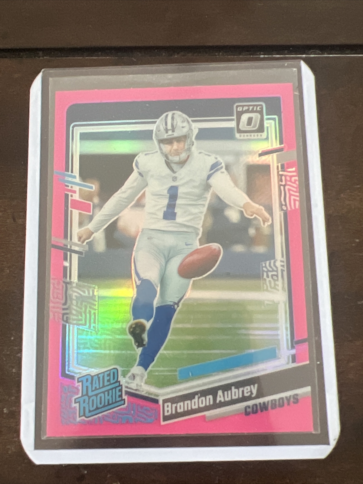 2023 Panini Donruss Optic Rated Rookie Pink Prizm Brandon Aubrey #226 Rookie RC
