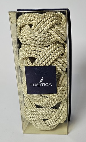 Vintage-Nautica 4er Set Elfenbein Maritim Seil Kordel Serviettenring Matrosenknoten Indien