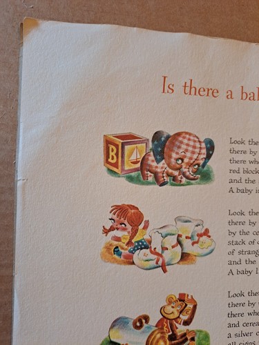 11 x 14 Johnson & Johnson Products "Is There a Baby in the House" Poem Ad Print - Picture 3 of 7