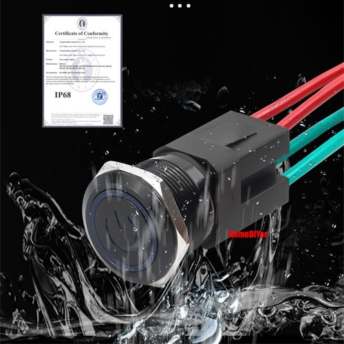 16mm-22mm Black Metal Push Button Switches Momentary/Latching Car Switch 20A/15A - Picture 4 of 21