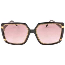 VINTAGE TED LAPIDUS JADE BLACK  GOLD OVERSIZED 1970 FRANCE SUNGLASSES