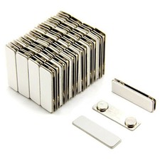 Strong Magnetic Name Badge ID Holder w/ Metal Fastener 100 Pack  Silver 