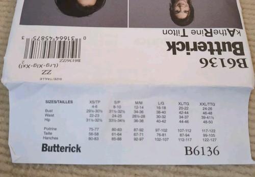 Top túnica Butterick B6136 kAtheRine Tilton Misses talla grande - XXL sin cortar - Imagen 3 de 4