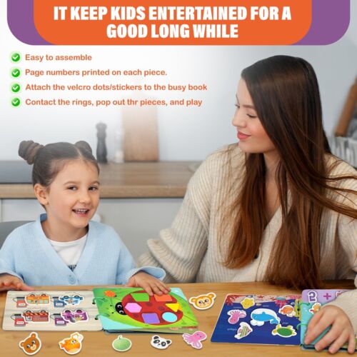Montessori Busy Book for Toddlers, Preschool Learning Activities for kids USA - Picture 3 of 8