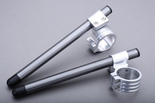 Pair of Raised Stub Handlebars in Silver Titanium 35mm HONDA CB-650 1979-1980 - Picture 9 of 10