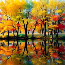 Digital Picture of Beautiful lake view with water reflecting printable file