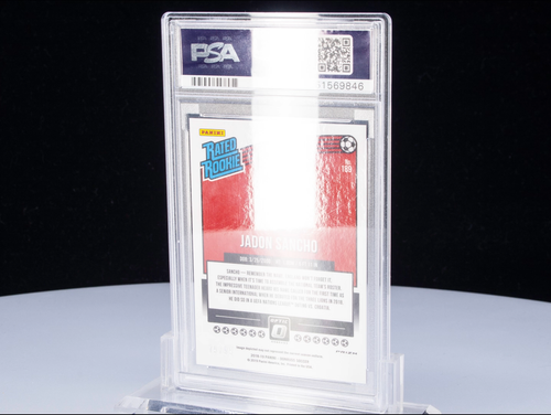 2018 Panini Donruss #189 Jadon Sancho Optic Orange 79/99 PSA 10 - Video 1 of 1
