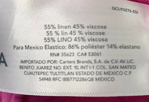 Carter’s Kids girls NWT size 6/6X pink easy pull on Linen shorts F12 - Picture 4 of 4