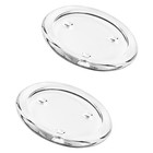 2Pcs Home Round Candle Trays Glass Simple Candle Holders Table Decorations