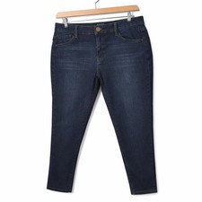 Wit Wisdom Womens Dark Wash Skinny Jeans Size 16W Stretch Comfort Fit NWT