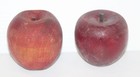 Lot of 2 Vintage MCM Wooden Red Apples Faux Fake Artificial Fruit Home Decor