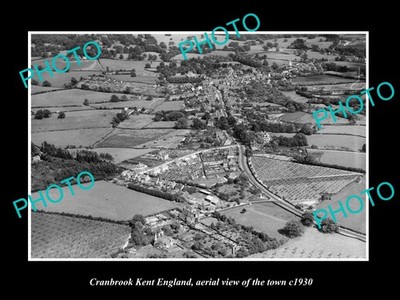 Cranbrook Kent England Aerial View Of Town c1930 2 Old Large Historic Photo