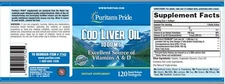Puritan's Pride Cod Liver Oil 1000 mg - 120 Softgels