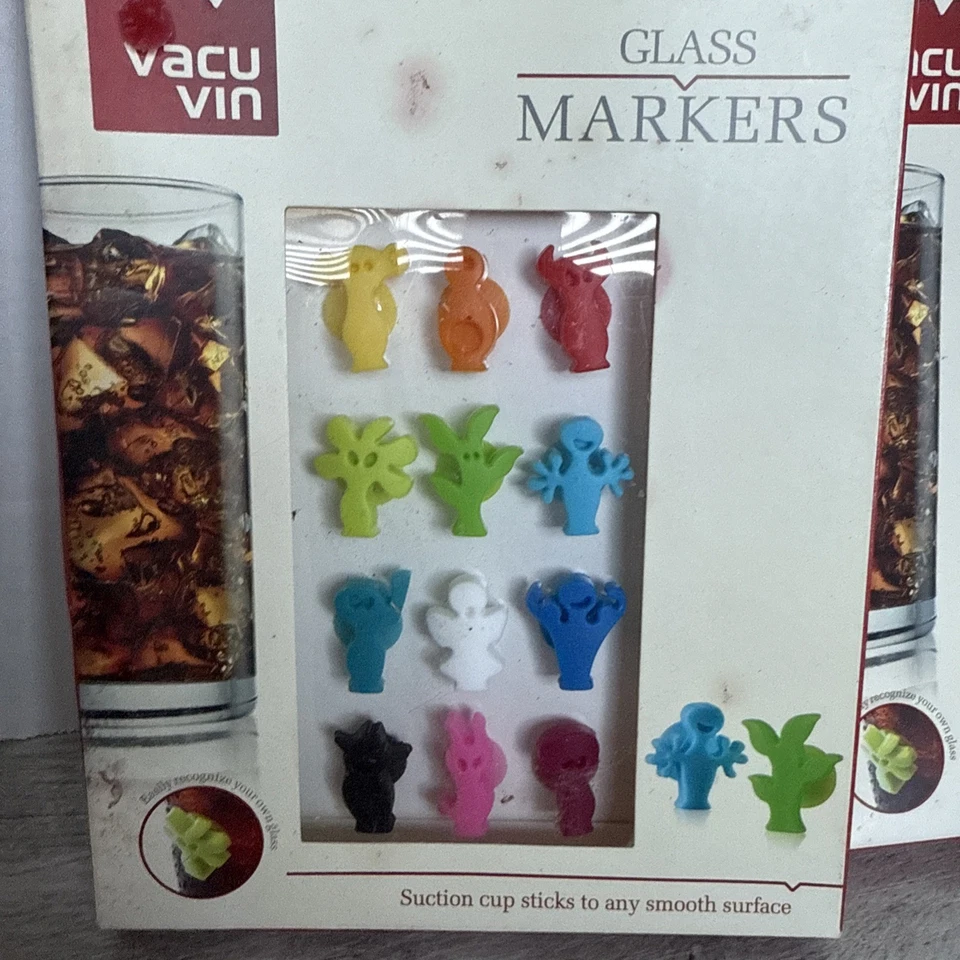 Vacu Vin "Party People" Marcadores de Vidrio Juego de 24 Piezas Bebida Vacaciones Foto 2 de 4